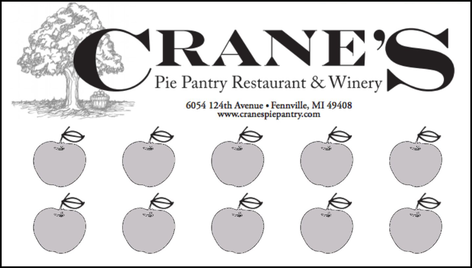 Crane's buy 10 pies get 1 free