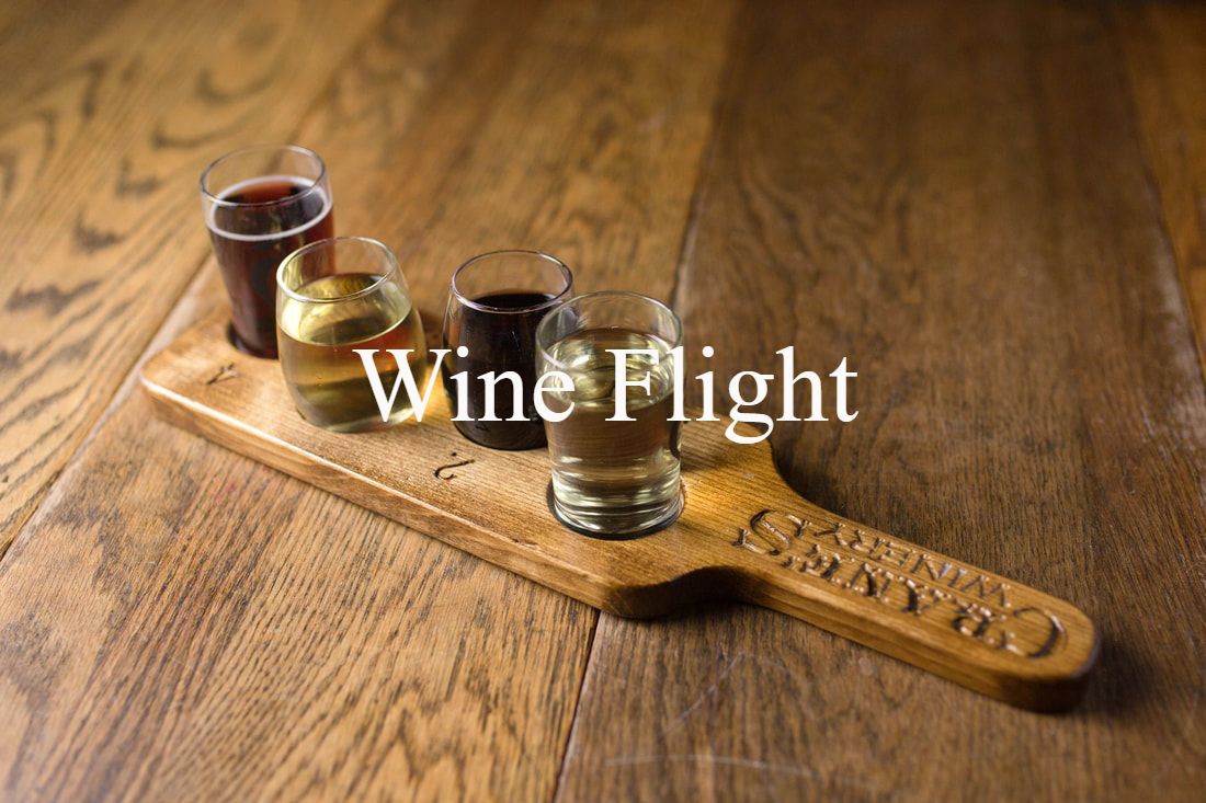 wine flight at Crane's Pie Pantry Restaurant and Winery